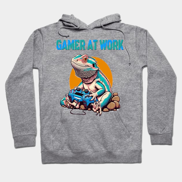 Busy Dragon Gamer Video Game Gecko Lizard Hoodie by fantastic-designs